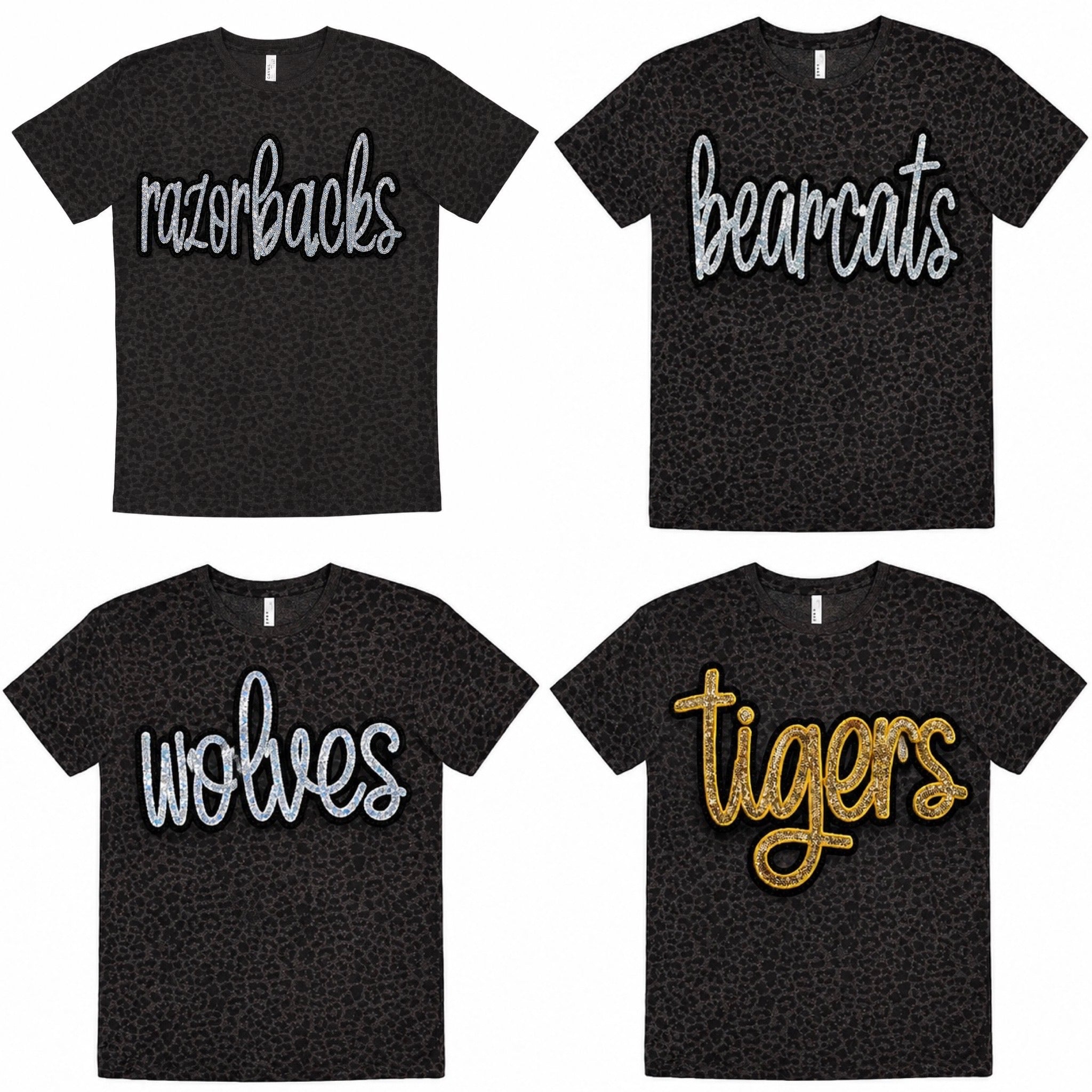 Black Leopard with Sequin Patch