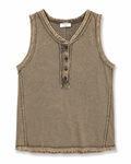 Zenana Mocha Henley Tank