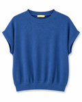 Zenana Blue Waffle Knit Short Sleeve Top