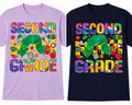 Second Grade Caterpillar Retro Rainbow Tee